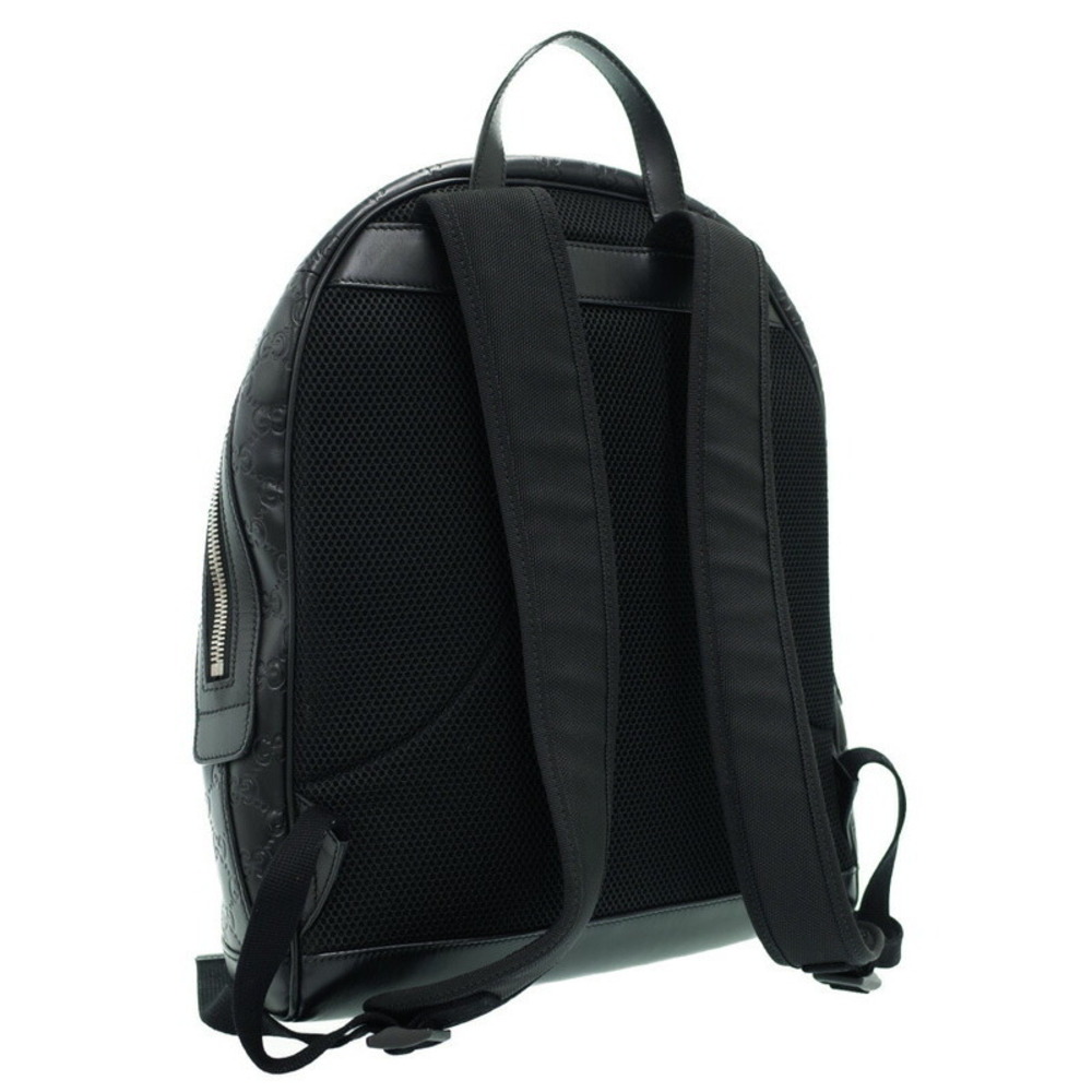 Gucci Leather Backpack Black Signature ssima